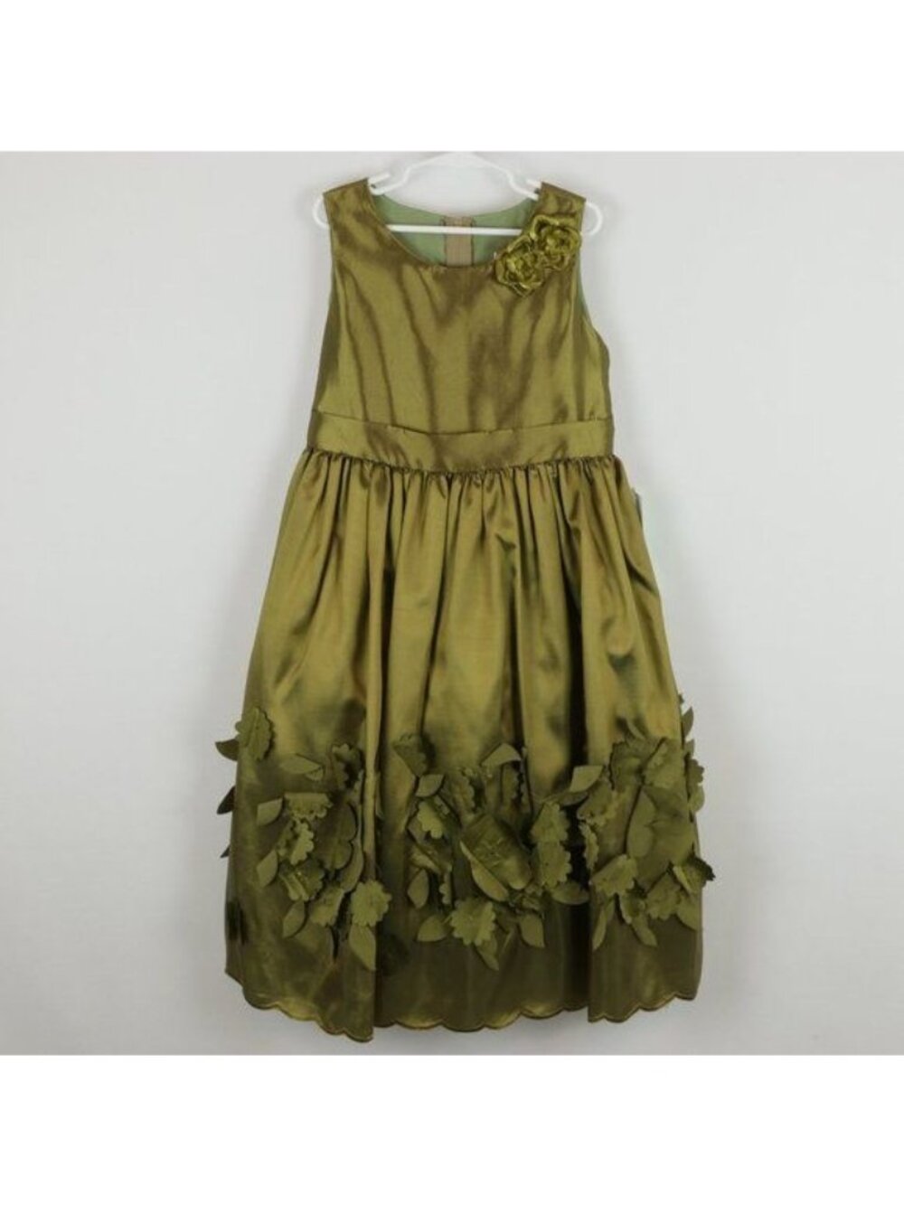 Sophia Young Design Limited Girls Size 8 Green Embellished Sleeveless Dress